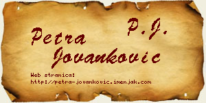 Petra Jovanković vizit kartica